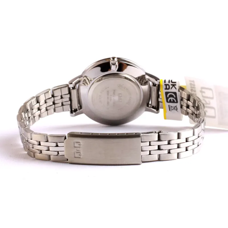 Q&Q Purple Dial Silver Quartz Ladies Watch- Q48B-002PY